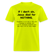 Load image into Gallery viewer, Sense of Humor - Men&#39;s (See disclaimer) - safety green
